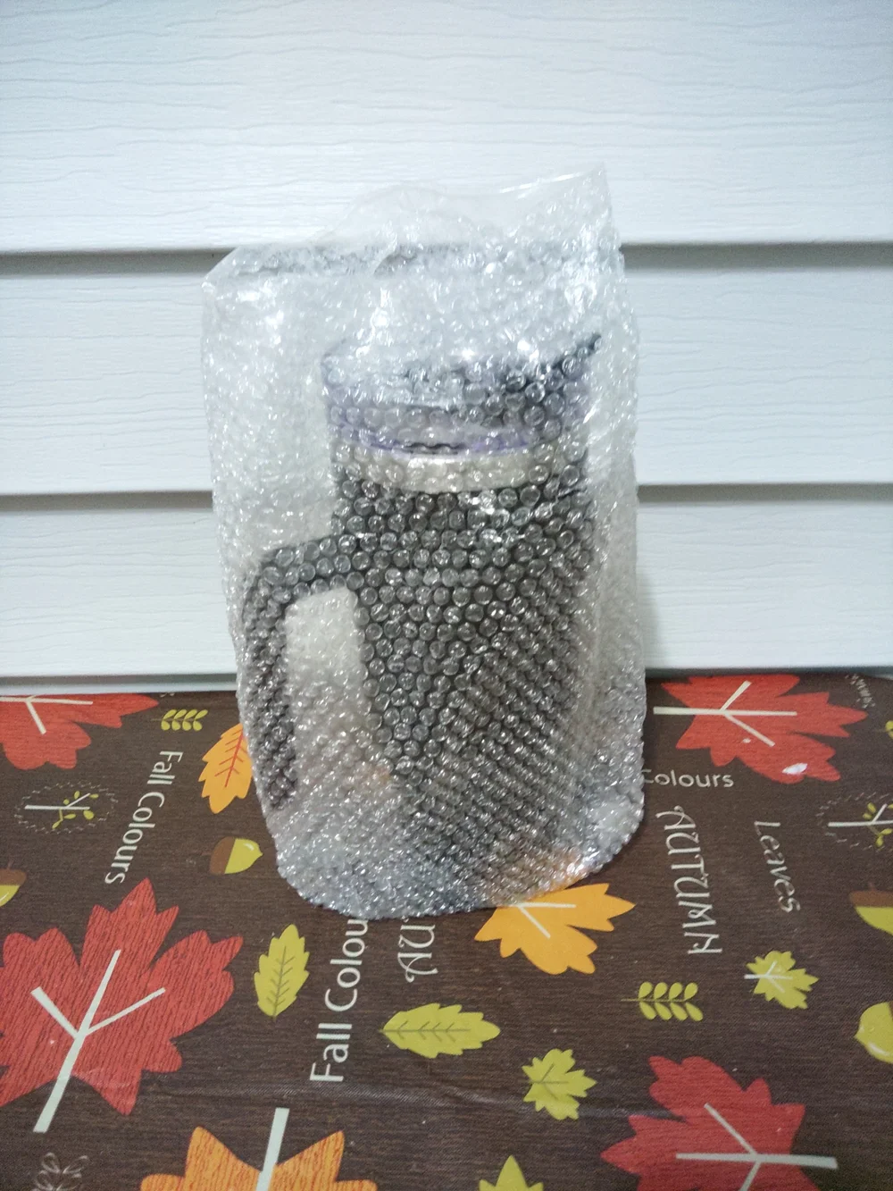 Insulated Black Travel Mug with Handle and Clear Lid